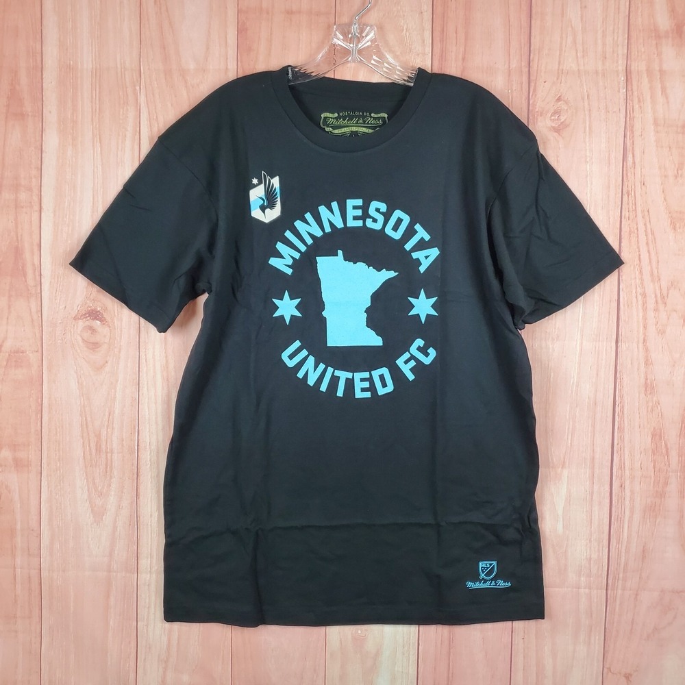 Mitchell & Ness Mens T-Shirt Sz Large Black Minnesota Timberwolves Crew Neck
